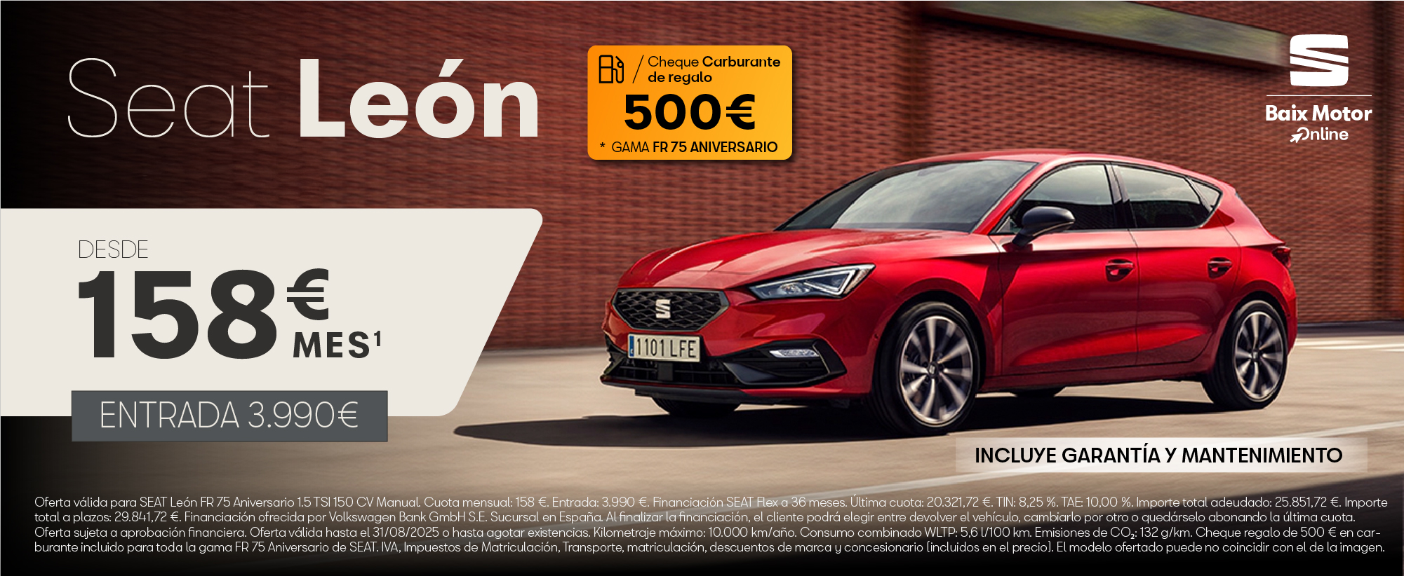 ¡Liquidación Stock! SEAT León FR desde 158€/mes*